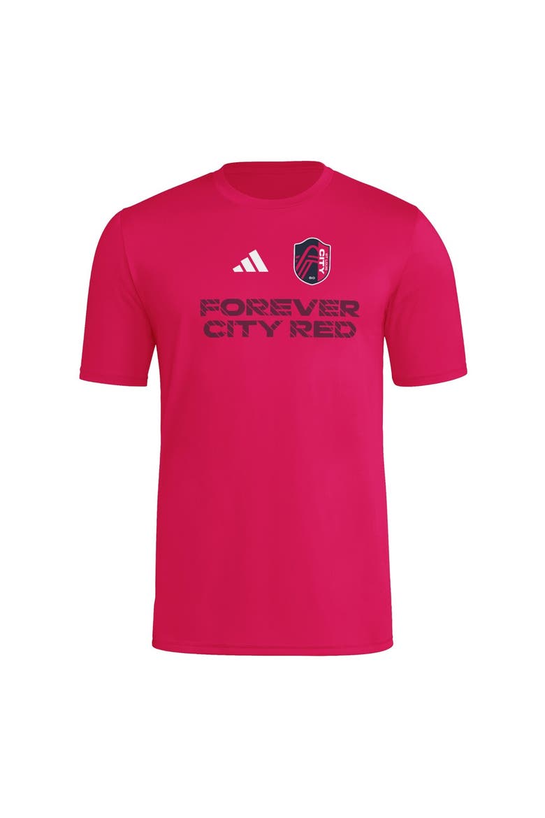 Men's adidas  Pink St. Louis City SC 2025 Jersey Hook AEROREADY T-Shirt, Alternate, color, Red