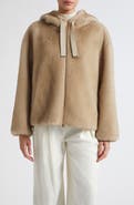 Herno Mink Faux Fur Hooded Blouson Jacket