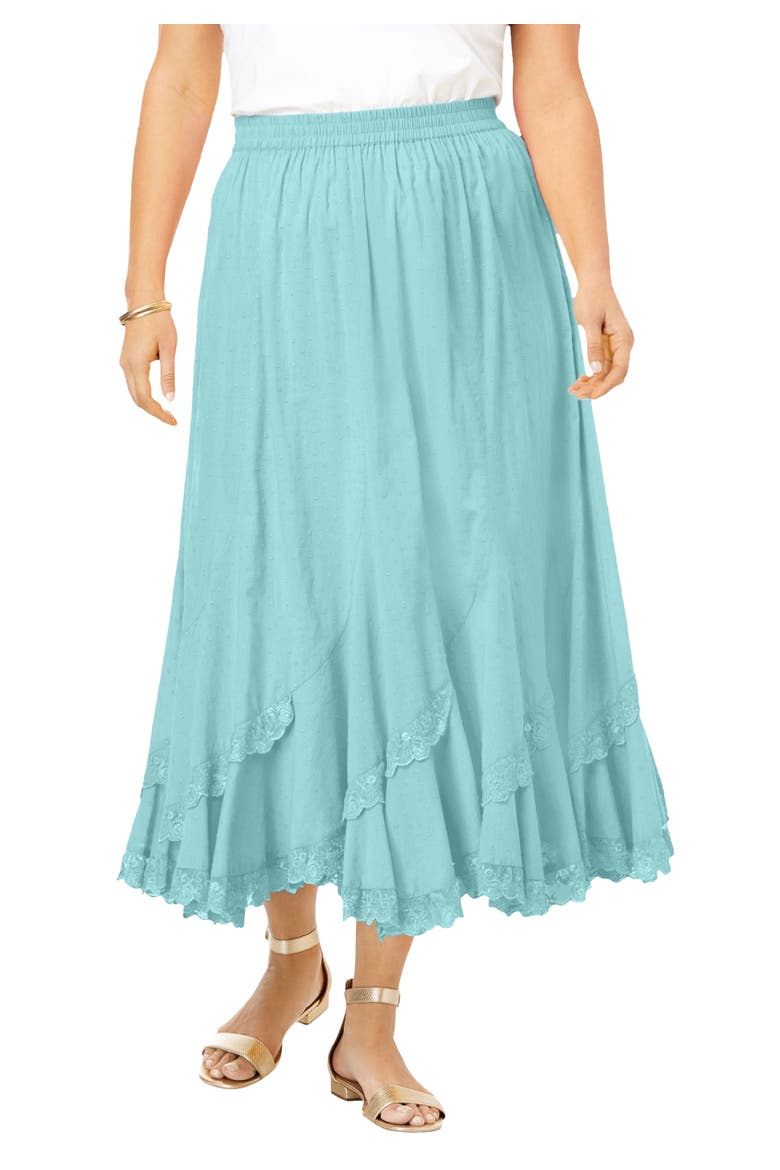 Plus Size French Skirt, Main, color, LIGHT AQUA
