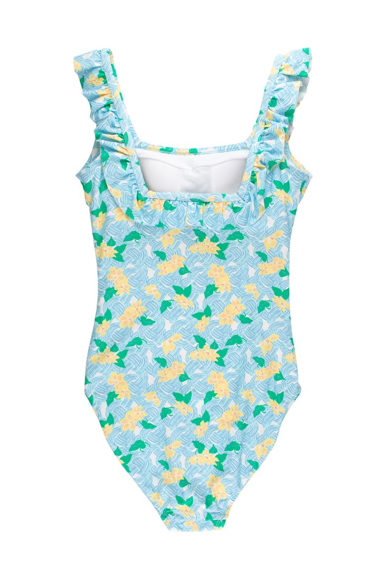 UPF50+ Women's Ruffle One Piece Swimsuit, Alternate, color, Blooming Basket
