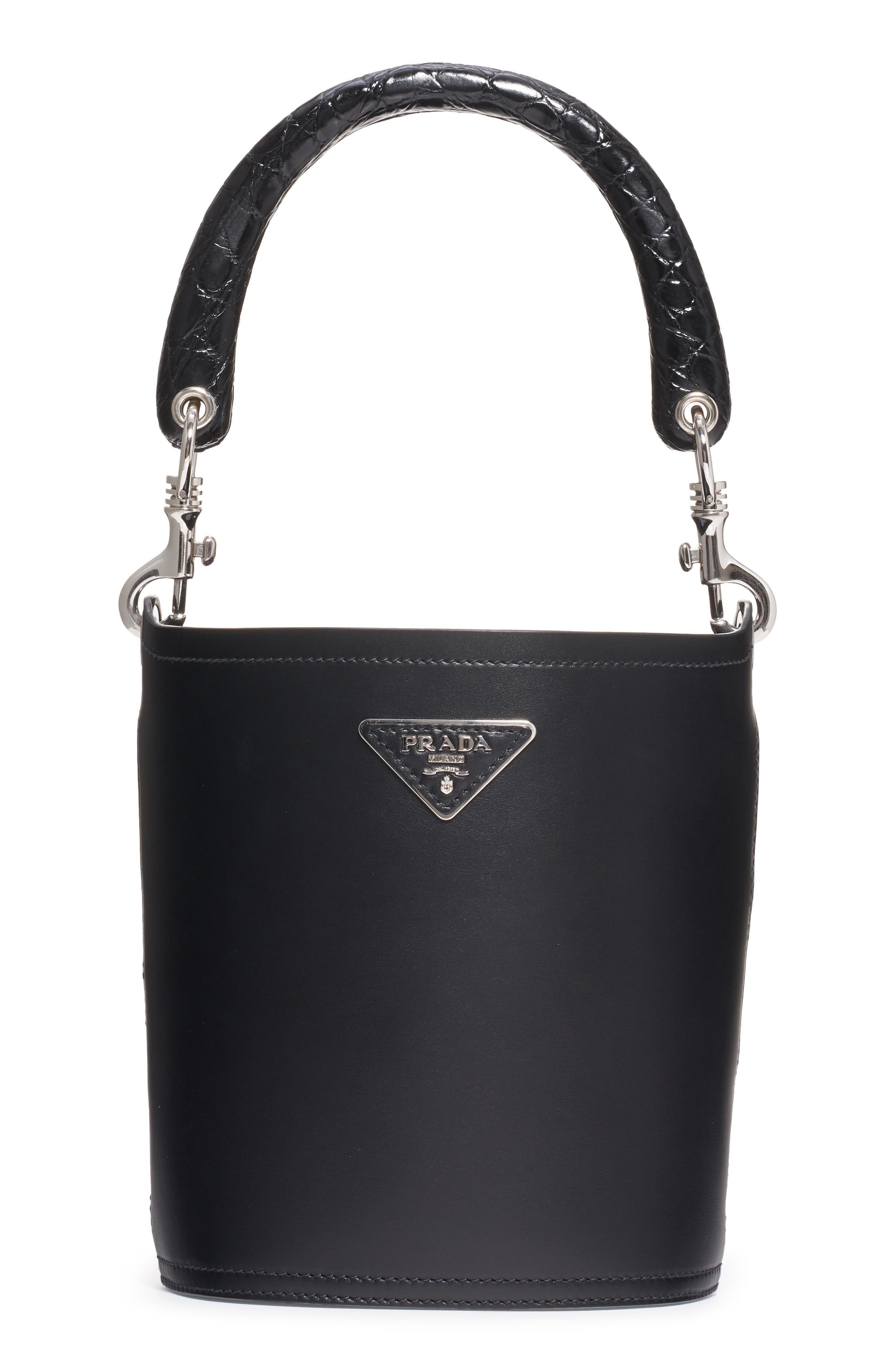 Prada Leather Bucket Bag, Main, color, 