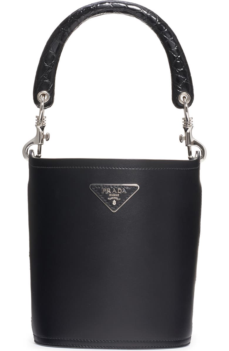 Prada Leather Bucket Bag, Main, color,