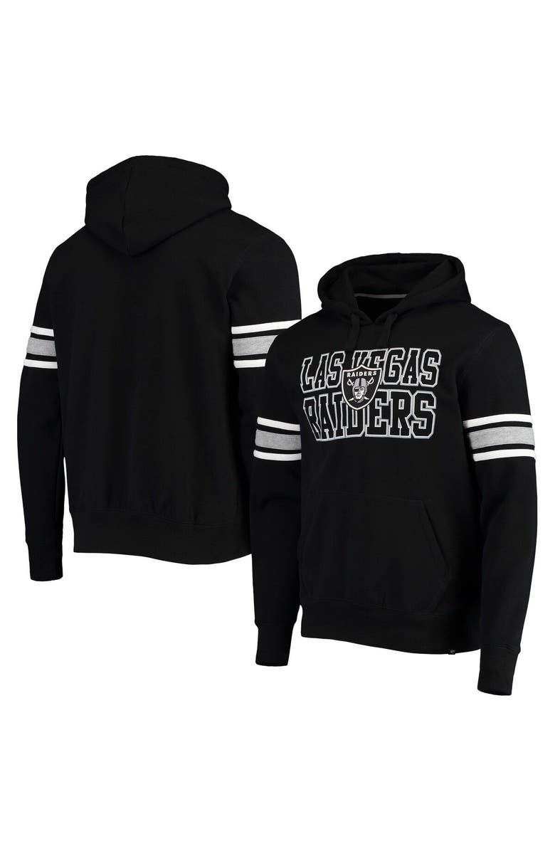 '47 Men's '47 Black Las Vegas Raiders Double Block Pullover Hoodie, Main, color, Black