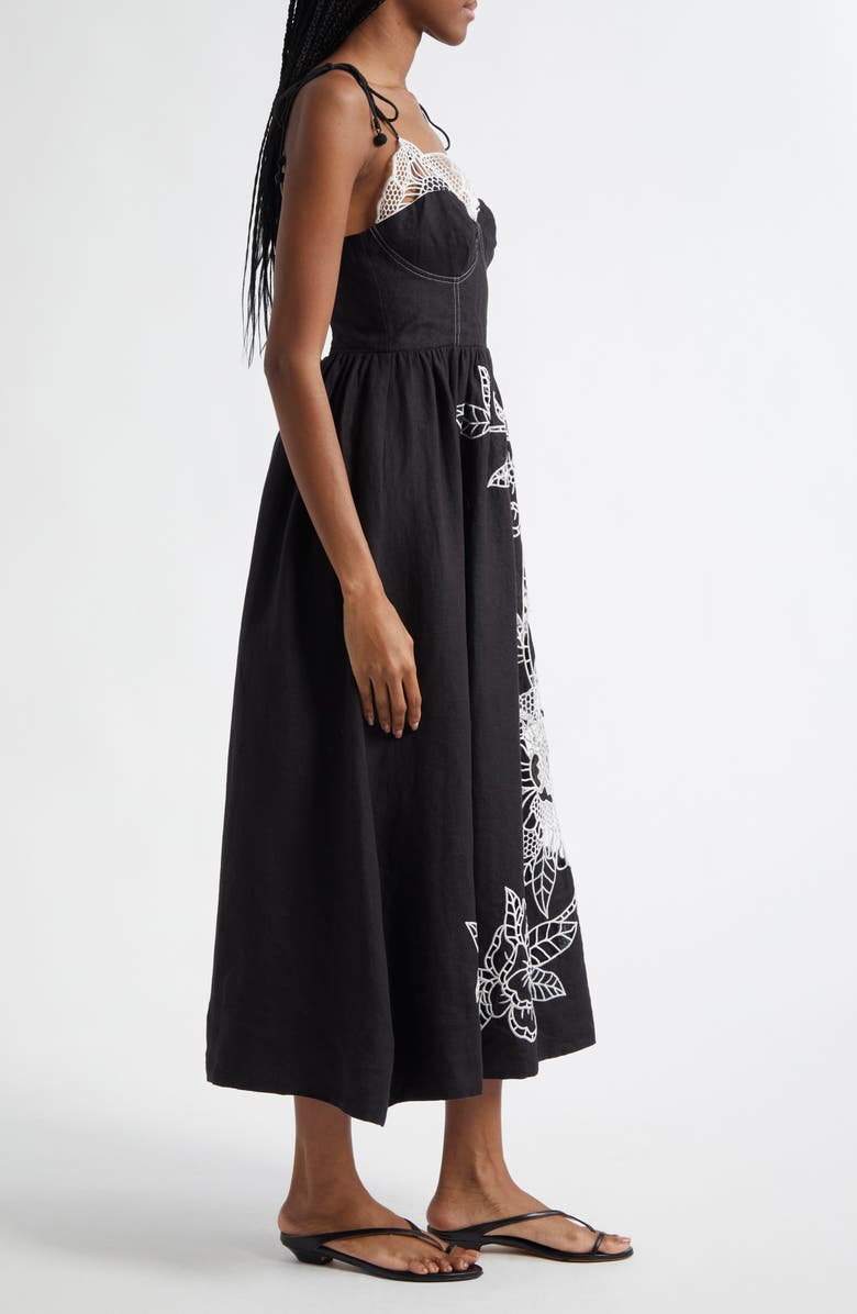 Richelieu Crochet Lace Linen Midi Sundress