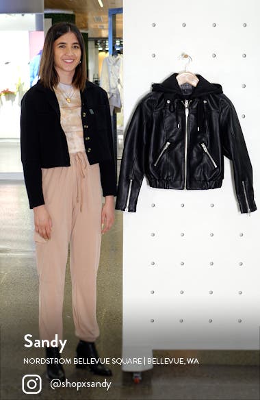 Blanknyc Faux Leather Bomber Jacket With Removable Hood Nordstrom