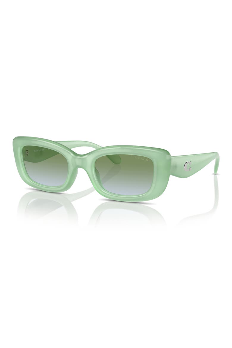 51mm Gradient Rectangular Sunglasses, Alternate, color, GREEN BLUE