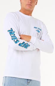 Rip Curl Fade Out Icon Long Sleeve Organic Cotton Graphic T-Shirt