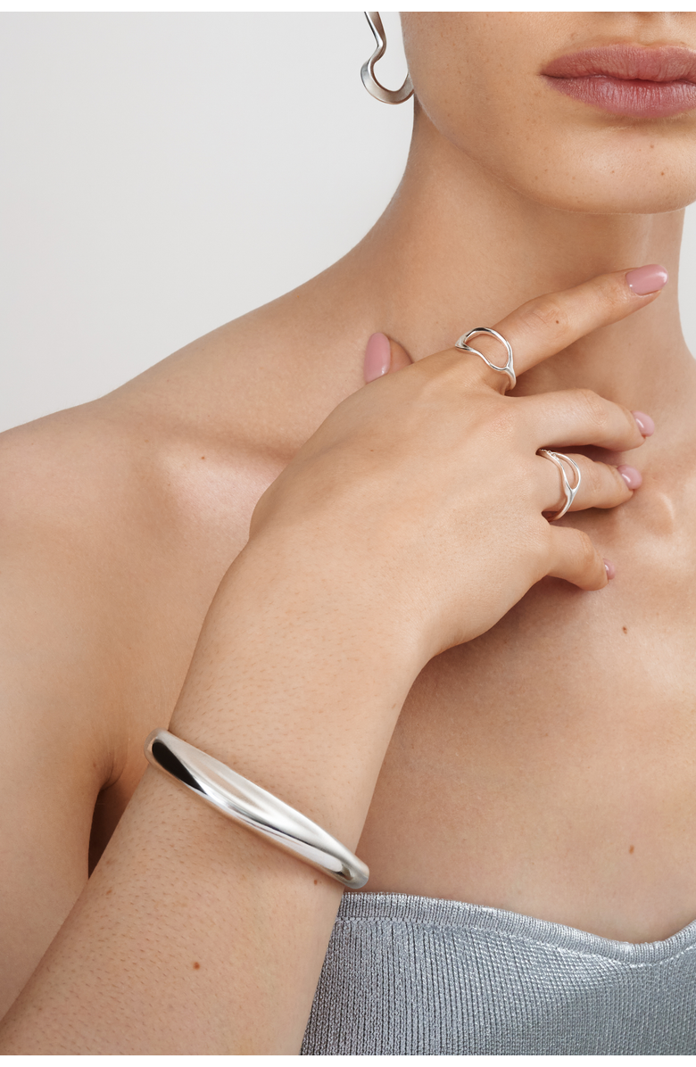 Nabs And Babs Hiba Cuff Bracelet, Alternate, color, Silver