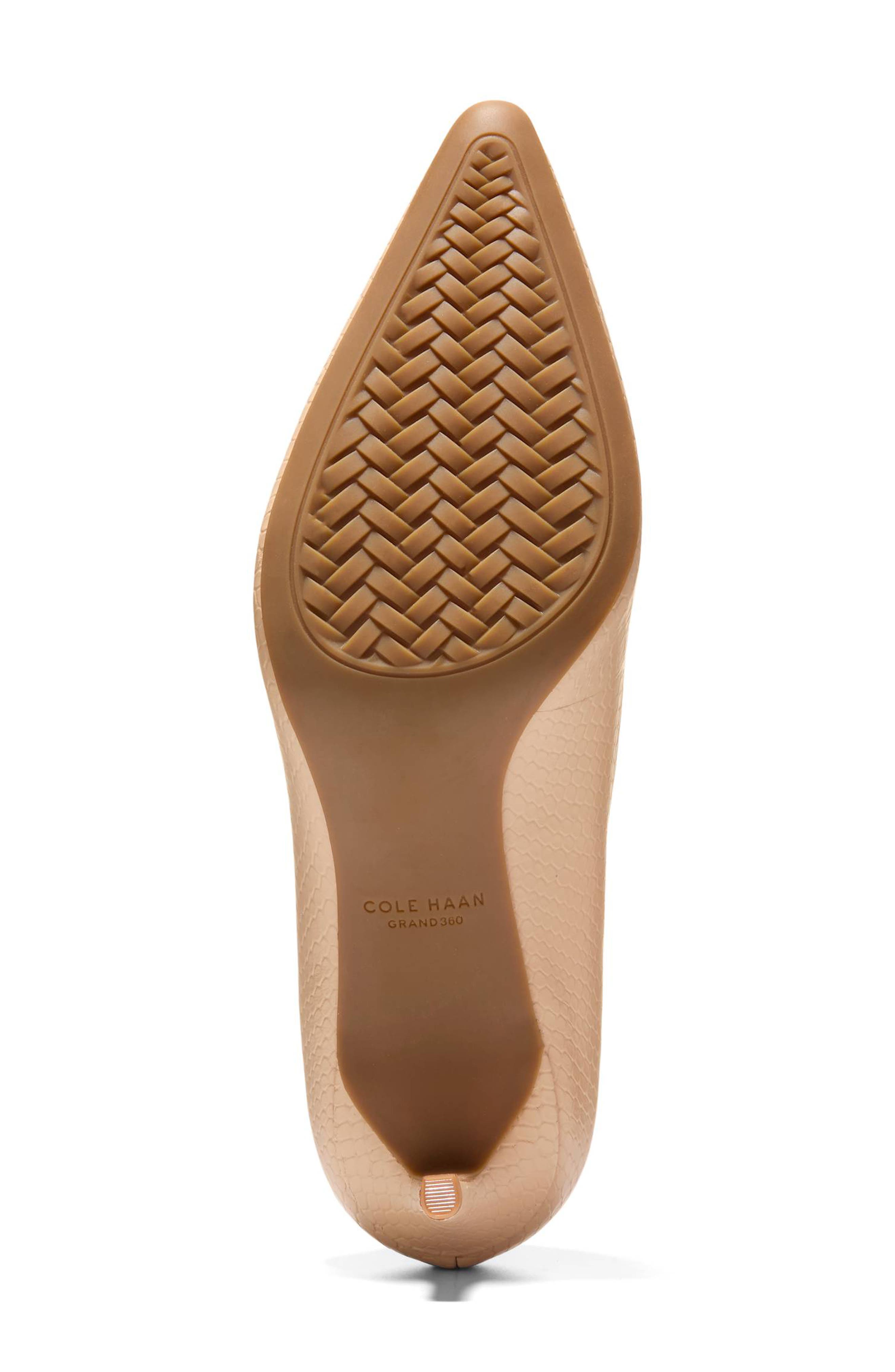 Cole Haan <p>Go-To Janey Croc Embossed Leather Pump (Women)</p>, Alternate, color, Soft Buff Snake Print Leather