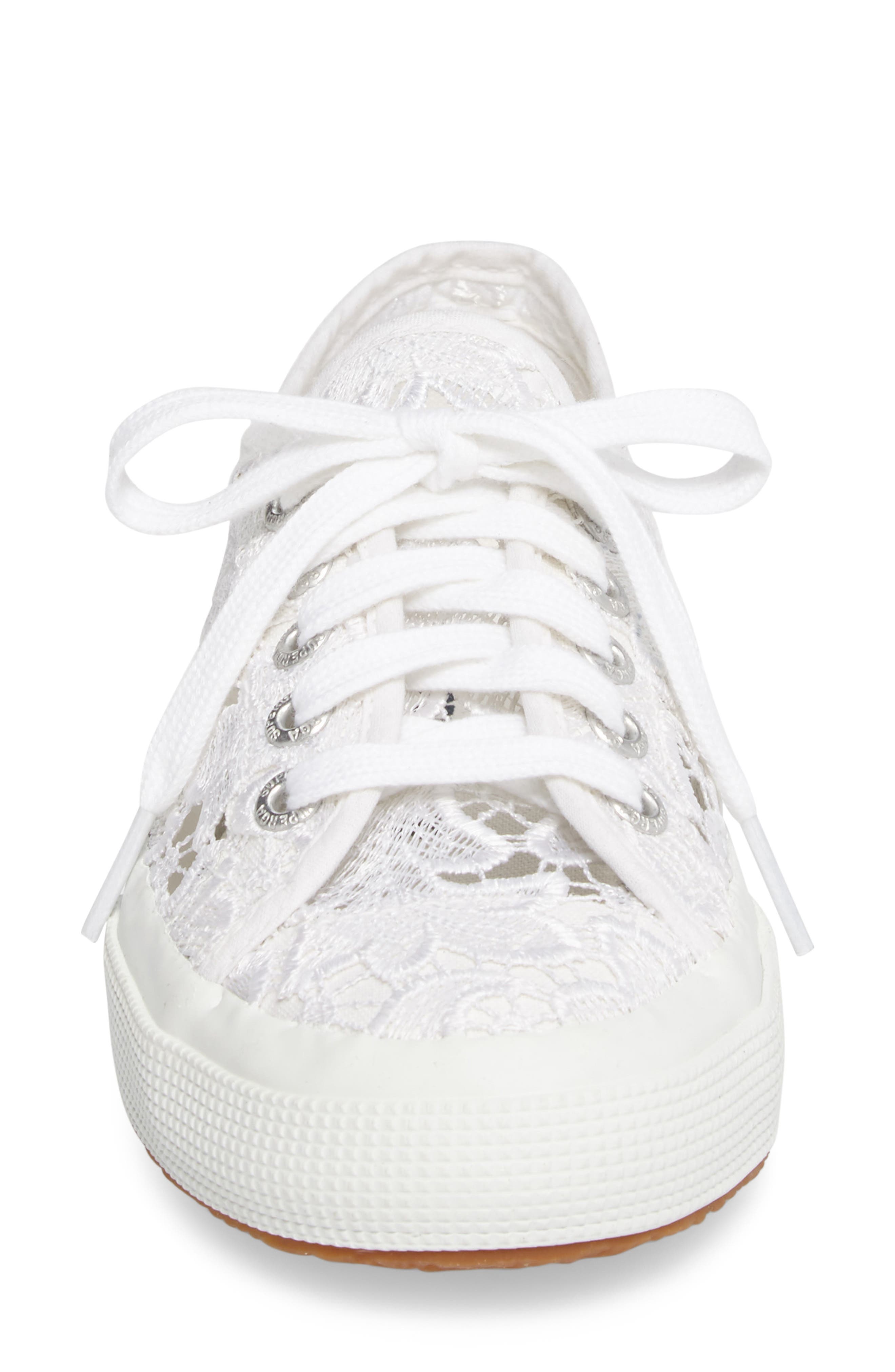 Lace Sneaker, Alternate, color, WHITE/ WHITE