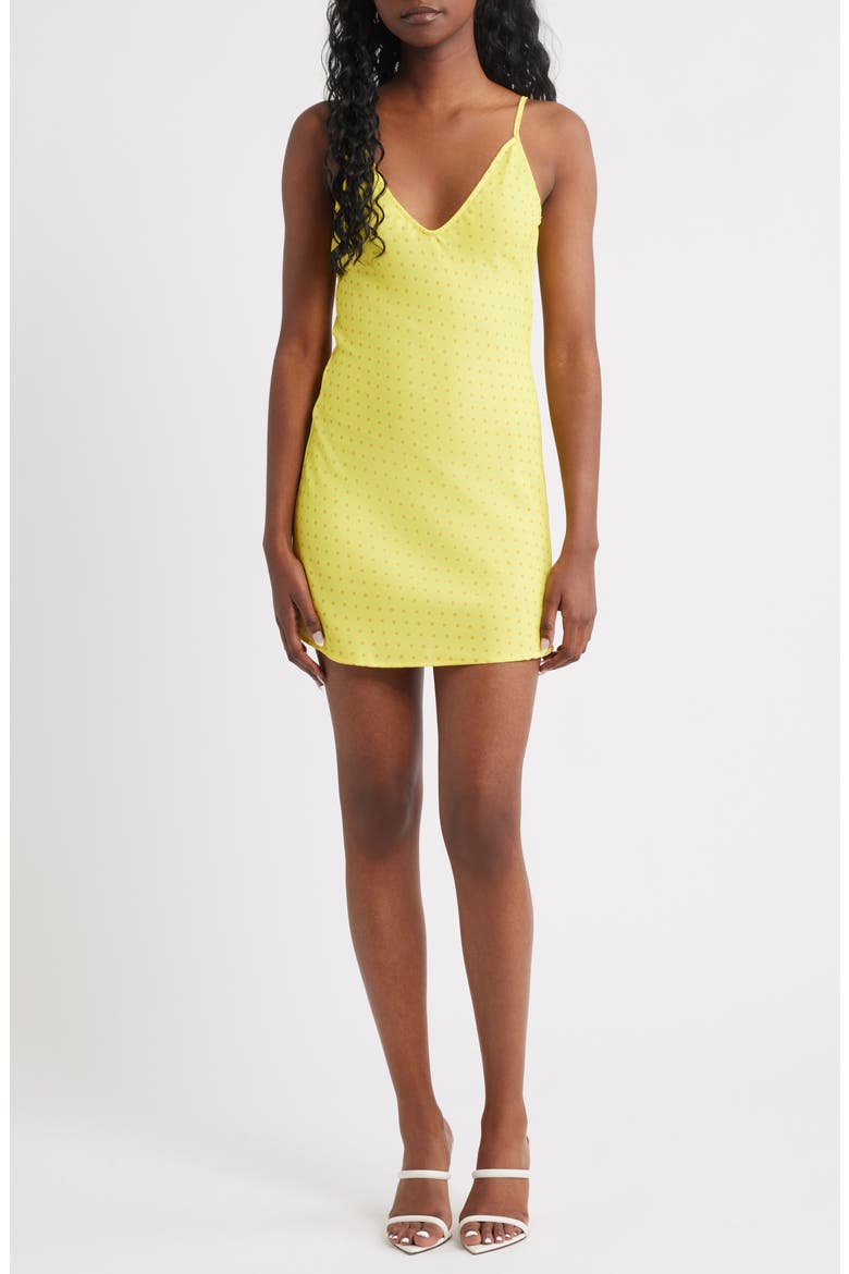 The Jordan Polka Dot Minidress, Main, color, YELLOW