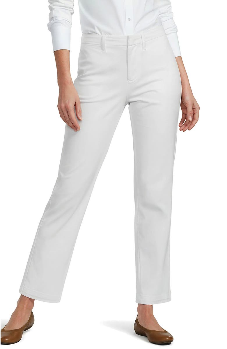 Lands' End Mid Rise Classic Straight Leg Chino Ankle Pants, Alternate, color, White