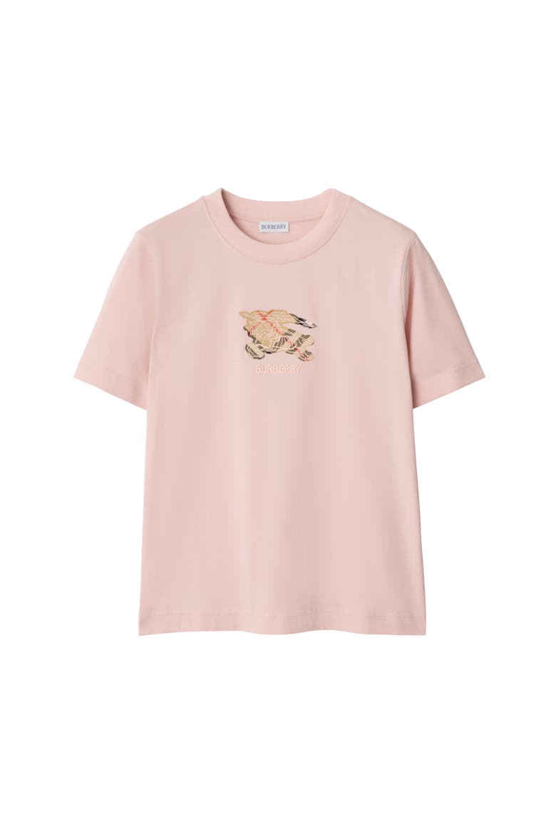 Knight Check Cotton T-shirt, Alternate, color, Bouquet pink