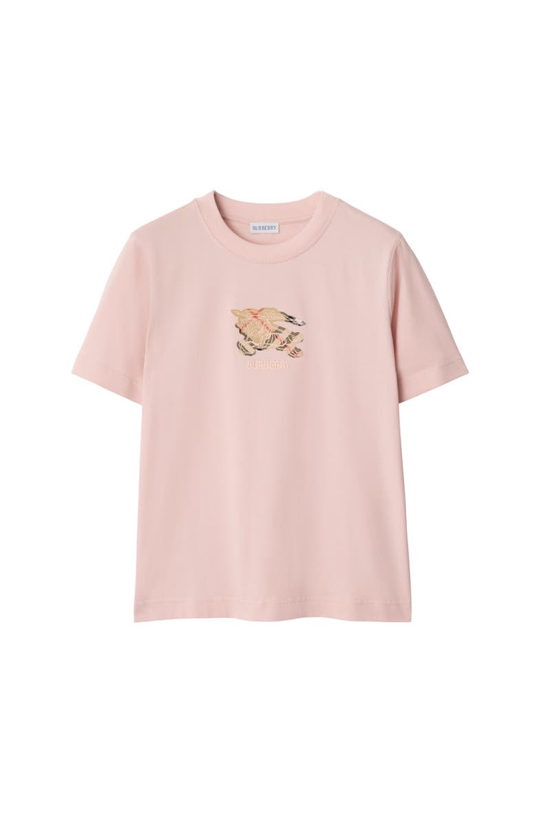 Burberry Knight Check Cotton T-shirt, Alternate, color, Bouquet Pink