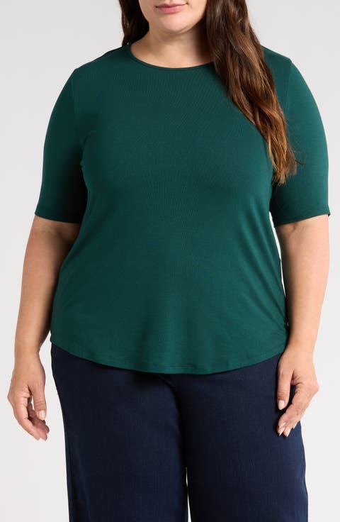 Lily Liquid Jersey Crewneck Top (Plus)
