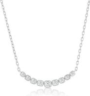 SIMONA Square Cubic Zirconia Curved Bar Frontal Necklace