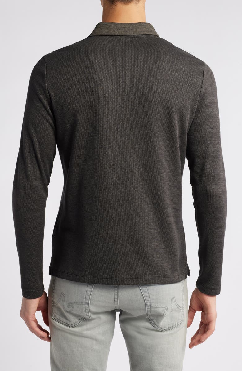 Robert Barakett Gosford Long Sleeve Cotton Blend Polo, Alternate, color, Olive