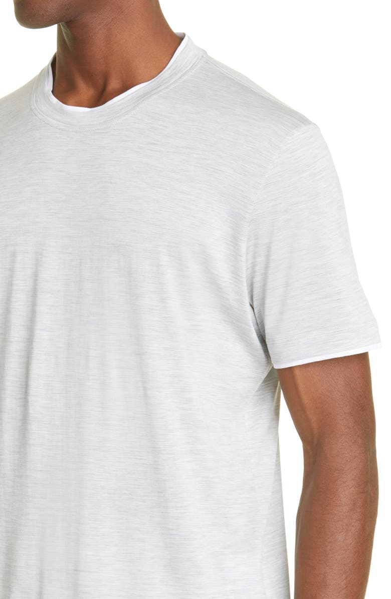 Brunello Cucinelli Men's Slim Fit Silk & Cotton T-Shirt, Alternate, color, Cc559 Pearl Grey