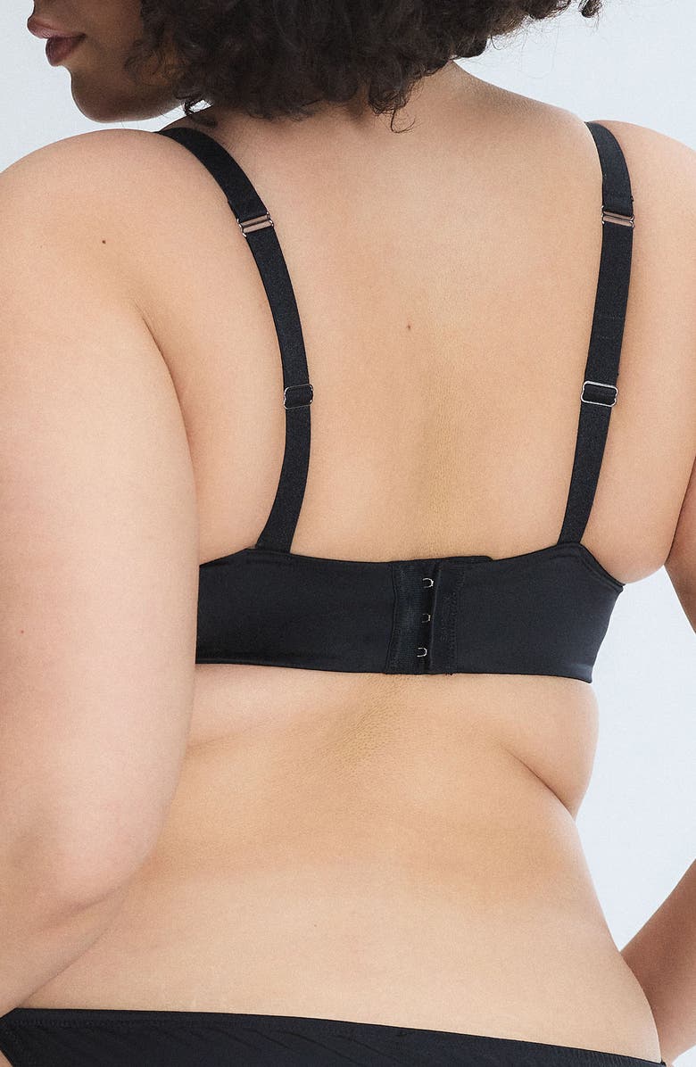 SAVAGE X FENTY Slipp Satin Push-Up Plunge Bra, Alternate, color, Black Caviar