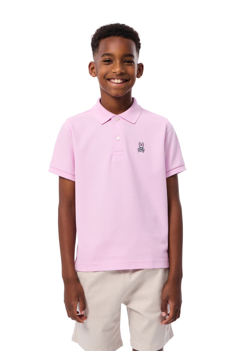 Psycho Bunny Kids' Classic Piqué Polo, Alternate, color, Peony Pink