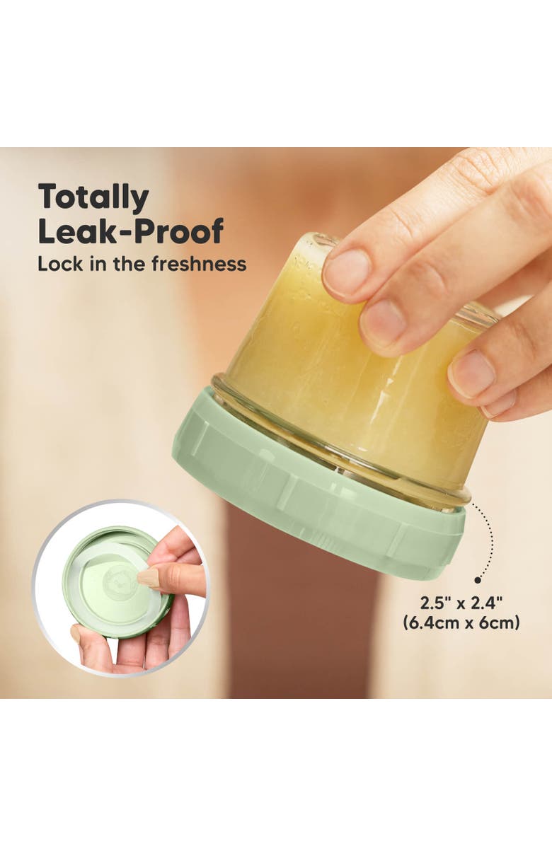 KeaBabies 6-Pack Prep Jars Food Glass Containers, Alternate, color, Sage