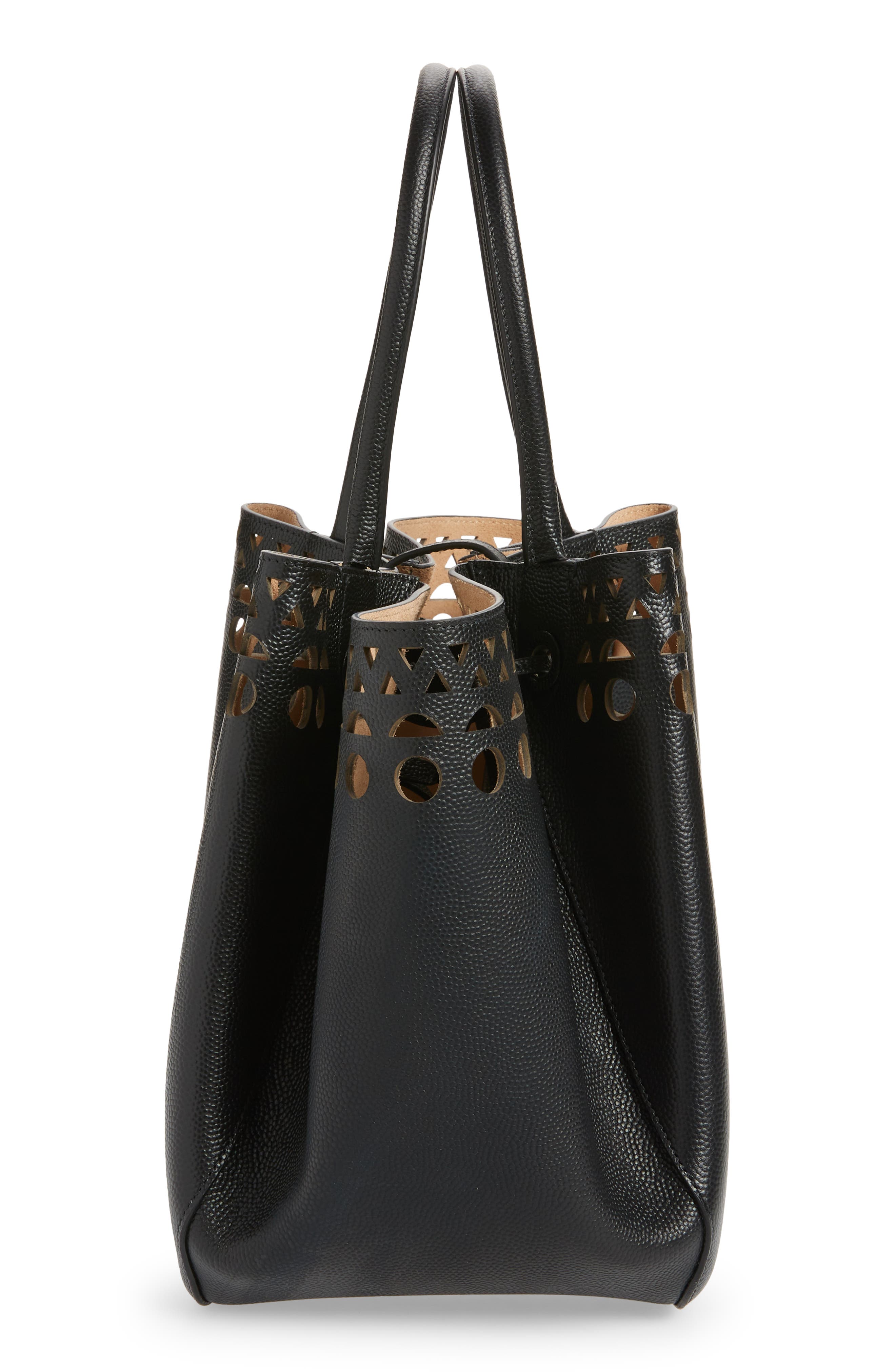 Alaïa Angèle 25 Grained Leather Top Handle Bag, Alternate, color, 