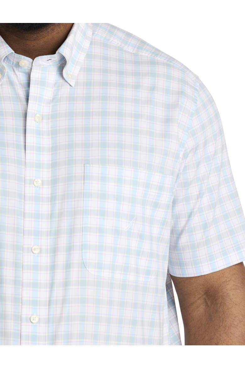Big & Tall Plaid Sport Shirt, Alternate, color, BRIGHT WHITE