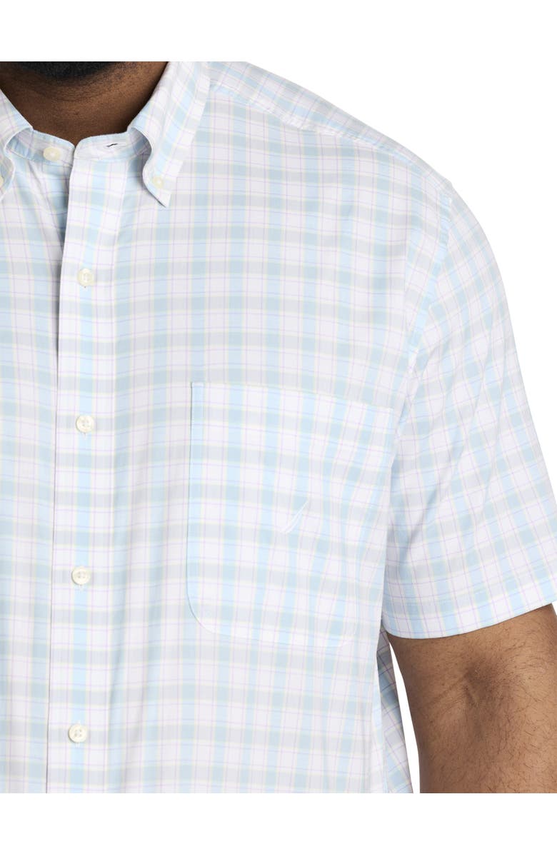 Nautica Big & Tall Plaid Sport Shirt, Alternate, color, Bright White