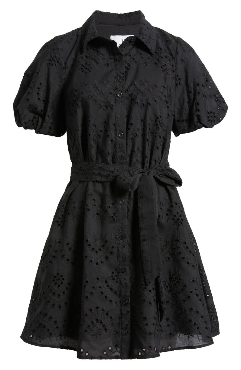 Sam Edelman Puff Sleeve Eyelet Shirtdress, Alternate, color, 