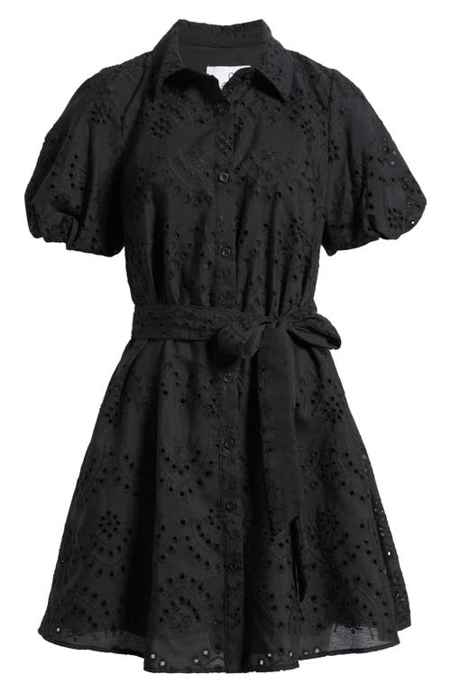 SAM EDELMAN SAM EDELMAN PUFF SLEEVE EYELET SHIRTDRESS 