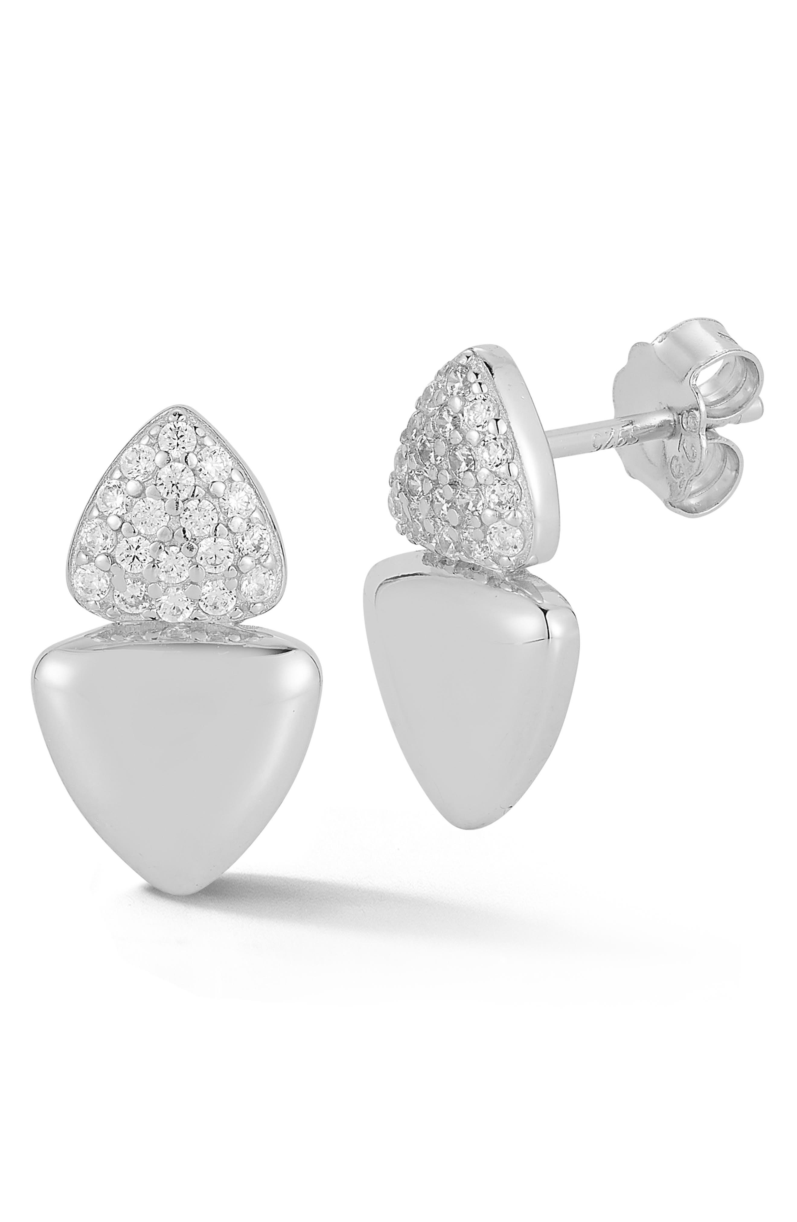 GLAZE JEWELRY Triangular Cubic Zirconia Stud Earrings