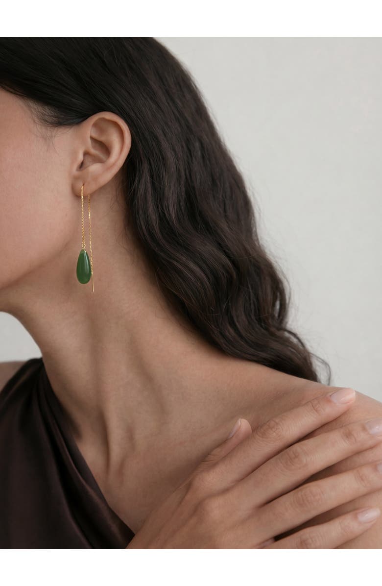 seree Waterdrop green drop earrings, Alternate, color, Bright Green
