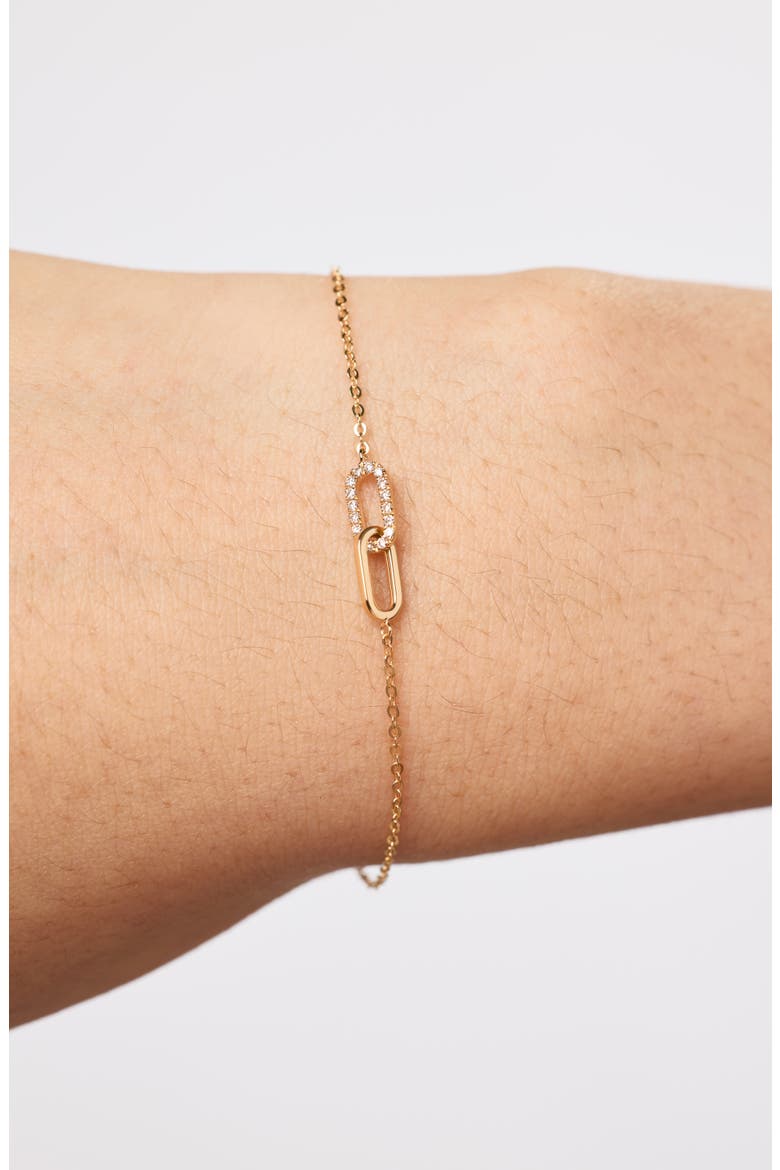 Solid Yellow Gold - Diamond Link Bracelet, Alternate, color, Gold
