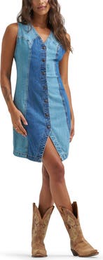 Wrangler Patchwork Denim Sheath Dress