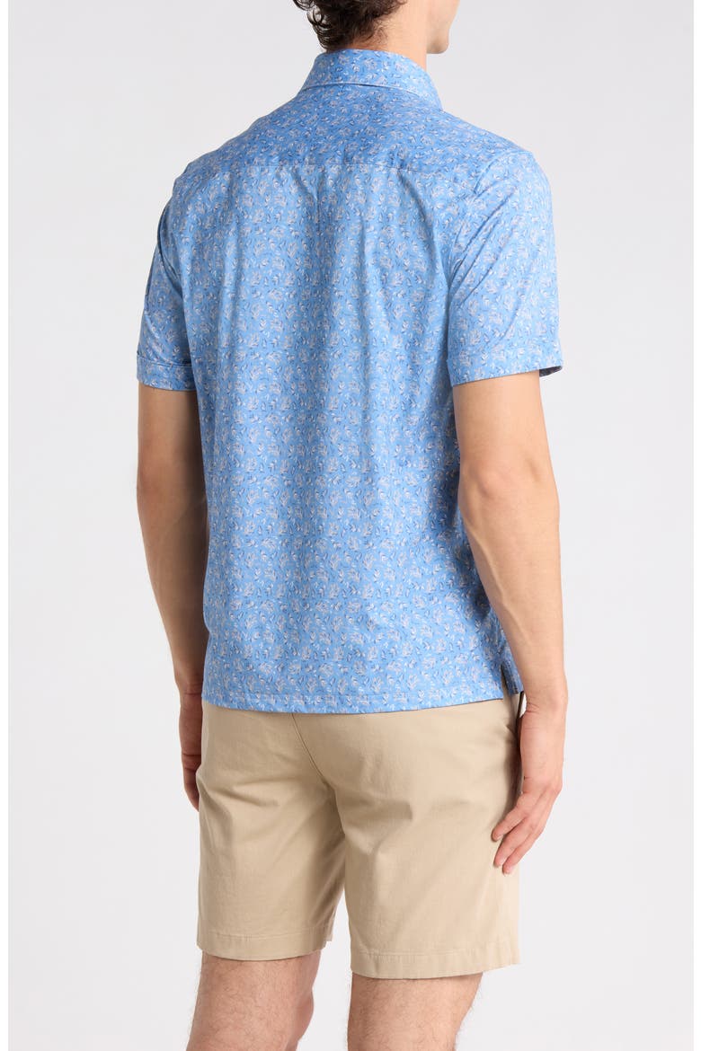 Short Sleeve Woven Shirt, Alternate, color, AIR BLUE