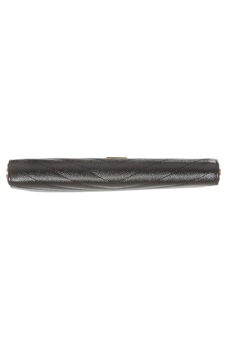 Saint Laurent Monogram Quilted Leather Wallet, Alternate, color, 1000 Nero