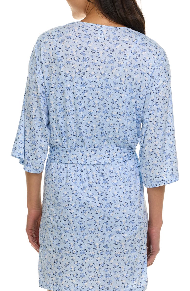 Flora By Flora Nikrooz Lotus Camisole, Shorts & Robe Travel Set, Alternate, color, Summer Ditsy Lt Blue