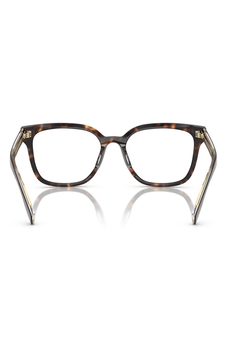 Tory Burch 55mm Square Optical Glasses, Alternate, color, Black Tort