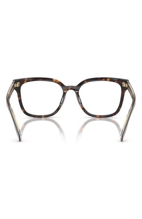 Tory Burch 53mm Square Optical Glasses In Dk Tort