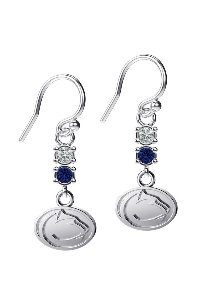 Women's Dayna Designs Penn State Nittany Lions Dangle Crystal Earrings, Main, color, Silver