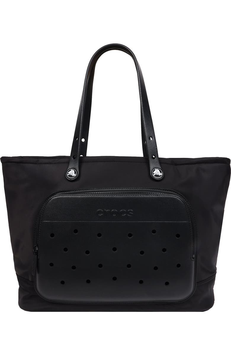 CROCS Large Tote with Pockets, Main, color, Black