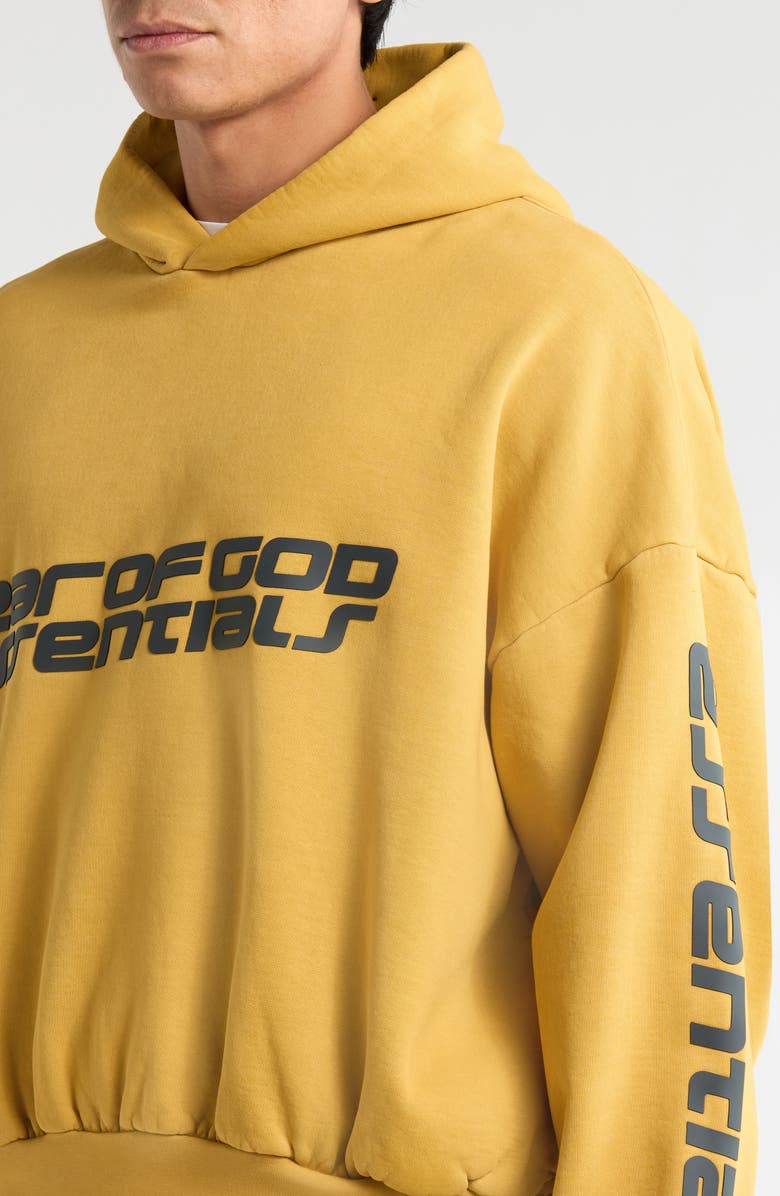 Fear of God Essentials Cotton Relaxed Crop Hoodie, Alternate, color, Canyon