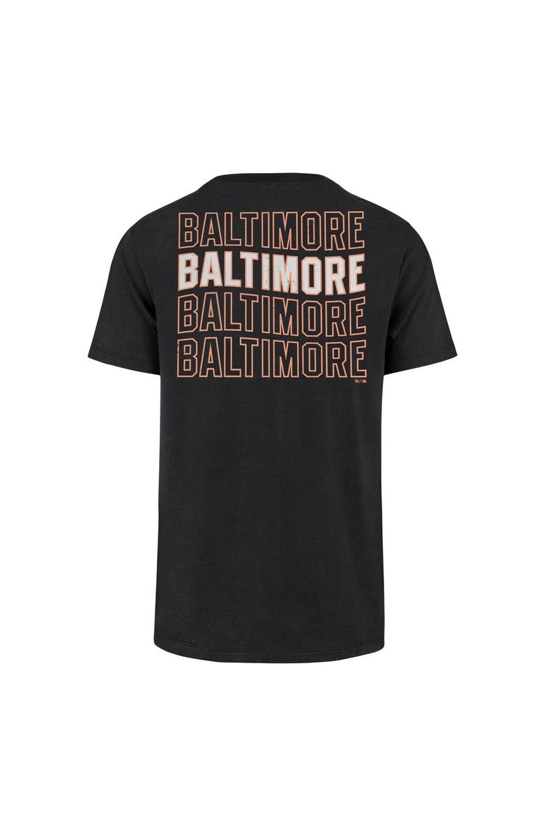 '47 Men's '47 Black Baltimore Orioles Hang Back Franklin T-Shirt, Alternate, color, Black