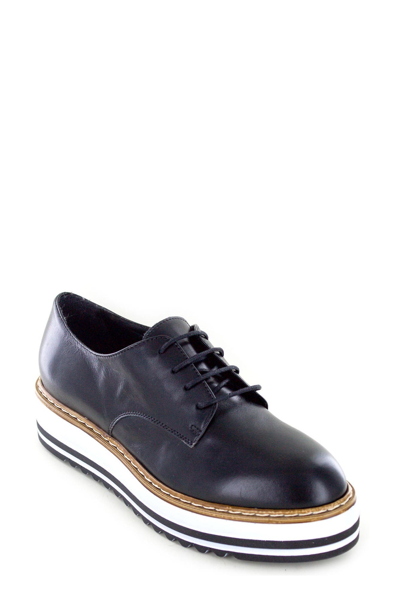 by White Mountain Belinda Platform Oxford, Main, color, BLACK LEATHER