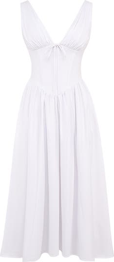 Emmelina Sleeveless Stretch Poplin Midi Dress