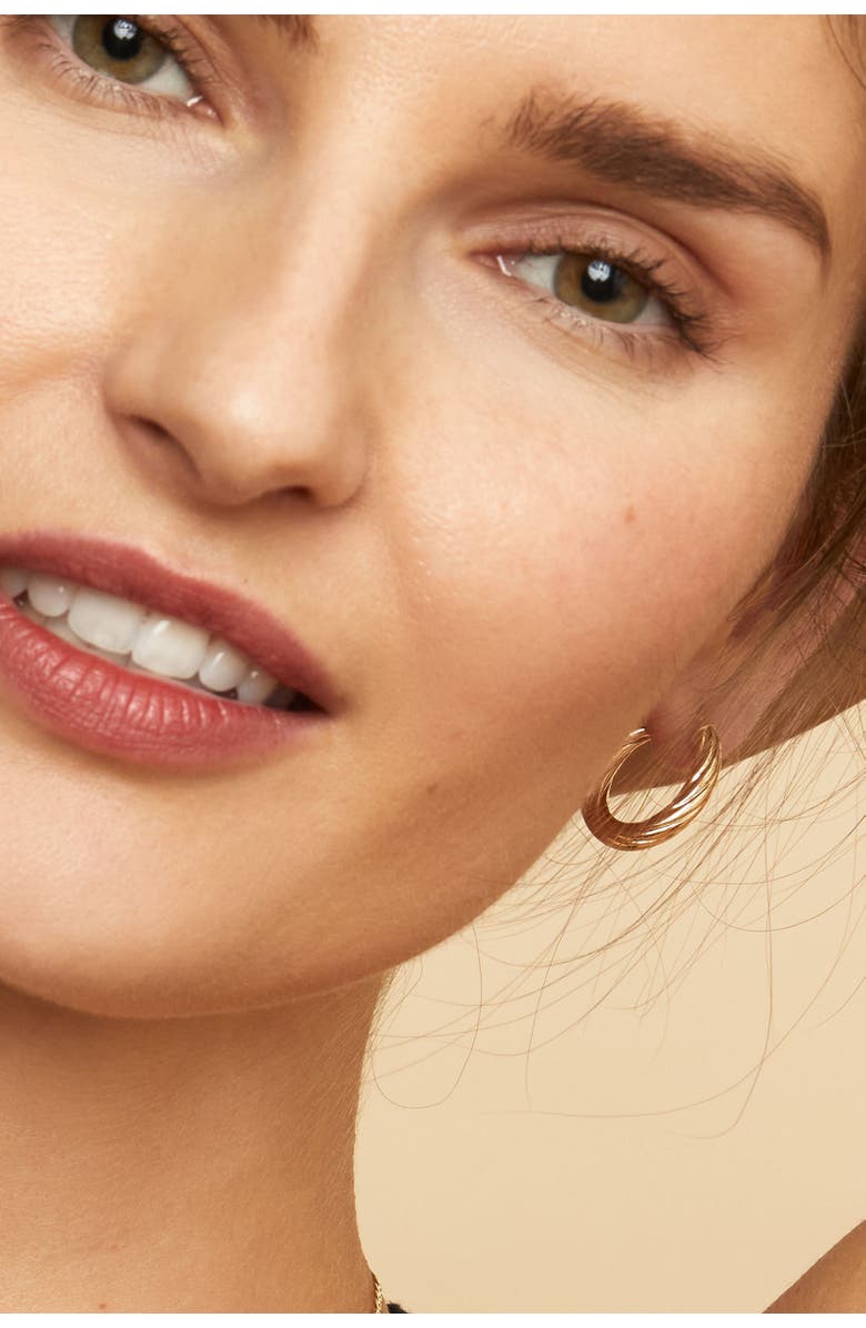 Oradina 10K Gold With a Twist Oval Hoops Earrings, Alternate, color, 