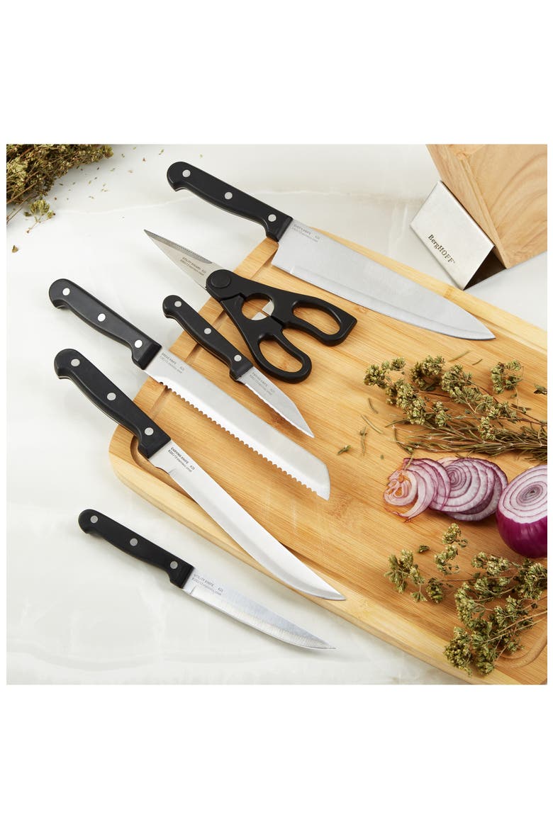 Dina Pica 7-Piece Knife Block, Alternate, color, BLACK