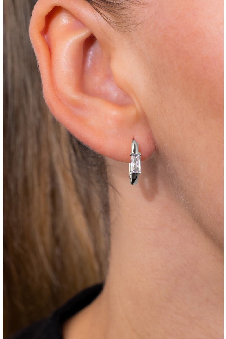 Nova Huggie Hoop Earrings, Alternate, color, SILVER