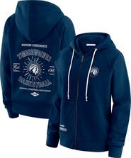 WEAR by Erin Andrews Women's WEAR by Erin Andrews Navy Minnesota Timberwolves Vintage Full-Zip Raglan Hoodie