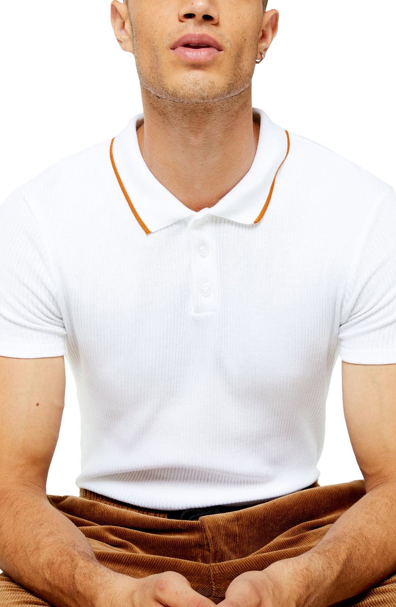 Topman Snit Classic Fit Ribbed Polo, Alternate, color, 